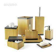 Polish Finished Wooden Bathroom Accessory Set Soap Dispenser <b>Toothbrush</b> <b>Holder</b> Tumbler Tray Eco Friendly Custom Manufacturer - Product Image 4