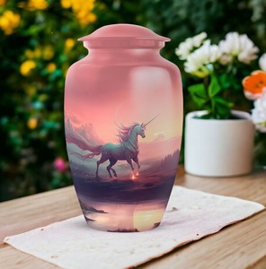 Urnes funéraires licorne 10 pouces pour cendres, écologiques, durables, capacité 220 pouces cubes, décoratives pour femme - Product Image 2