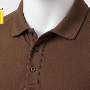 SAMAVIA Custom Plain <b>Brown</b> <b>Men's</b> <b>Polo</b> <b>Shirts</b> Short Sleeve Moisture Wicking Casual Golf Uniform OEM ODM Wholesale Manufacturer - Product Image 5