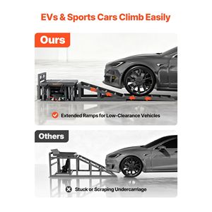 2 vérins pneumatiques robustes, capacité 5 tonnes (11023 lbs), hauteur max. 12,6 pouces, élévateurs de voiture portables à air pour berlines, SUV et pick-up - Product Image 4