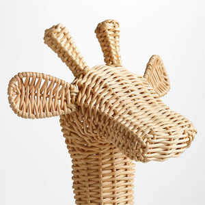 Handwoven Giraffe Rattan Floor Storage <b>Basket</b> Natural <b>Wicker</b> Animal-Shaped Organizer for Kids Room & Home Decor Made in Vietnam - Product Image 1