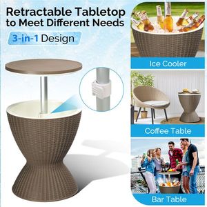 Tavolo Refrigerante da Esterno Regolabile in Altezza, Frigorifero per Birra e Vino da 8 Galloni, Resistente alle Intemperie, Bar da Patio - Product Image 4