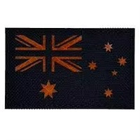Patch en tissu réfléchissant noir de qualité supérieure, découpé au laser, motif drapeau IR, avec bordure découpée à chaud ou au laser, pour vêtements et chapeaux 2026
