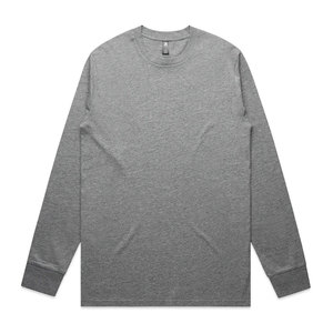 T-shirts classiques à manches longues pour hommes, 100% coton peigné, col rond, manches longues, col rond, bleu pétrole - Product Image 6