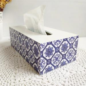 Boîte à mouchoirs en bois imprimé haute brillance, boîte à mouchoirs en bois poli imprimé pour décoration de salle de bain de luxe, accessoire de vente en gros - Product Image 5