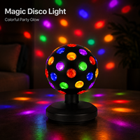 Lumière de boule disco LED traditionnelle pour fêtes, éclairage de scène pour appartement, cadeau d'Halloween, piles AAA, branchement secteur, ABS noir