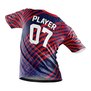 Camisetas de Fútbol para Hombre, Ligeras, Transpirables, Anti-UV, Anti-Bacterianas, de Manga Corta, Color Sólido, 100% Poliéster - Product Image 6