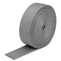 Geweven band van polyester, grijs, 25 mm, voor tassen, bagage en textielproductie