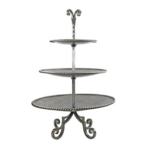Support à gâteau rond à trois niveaux en métal, réutilisable, lavage à la main uniquement - Product Image 1