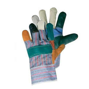 Gants de travail en cuir pas chers avec manchette caoutchoutée, doublure en coton, fourrure, polaire ou jersey, gants de travail de haute qualité, antistatiques et résistants à l'abrasion - Product Image 1