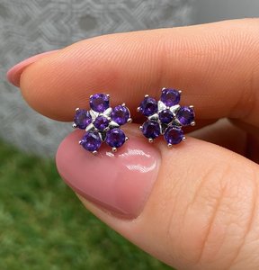 Natural Amethyst <b>Earrings</b> 925 Sterling <b>Silver</b> Gold Plated Handmade Fine Jewelry Women's Anniversary Gift - Product Image 1