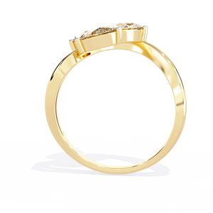 Anillo de Compromiso Clásico con Tres Diamantes Cultivados en Laboratorio, Corte Pera, Oro Sólido de 14K, para Aniversario o Boda - Product Image 2