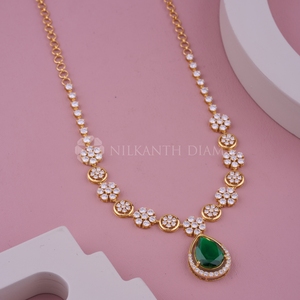 Ensemble de collier élégant avec diamants ronds de laboratoire, bijoux fins pour femmes, provenant d'un fournisseur indien. - Product Image 4