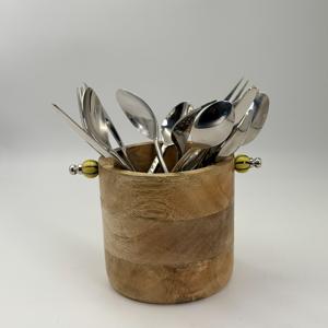 Support de Couverts en Bois Écologique au Design Avantageux, Style Vintage, avec Logo Personnalisé pour Table de Restaurant - Product Image 1