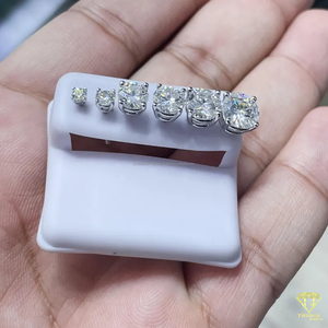 Joyería de Plata de Ley 925 de alta calidad, pendientes de tuerca cultivados en laboratorio de lujo, acabado plateado brillante duradero, hecho a mano fino - Product Image 2