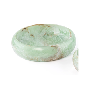 ชามเรซิ่นคุณภาพสูง ผิวเรียบเนียน เงางาม ลายวนสีขาว ชามเรซิ่นสำหรับใส่ผลไม้ จานเสิร์ฟ ภาชนะใส่อาหาร สำหรับใช้ในบ้านและโรงแรม - Product Image 1