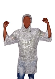 Aluminum Chainmail Shirt Half Sleeve 10mm Riveted <b>Ring</b> Viking Knight Armor Medieval Historical Reenactment And Halloween Costume - Product Image 2