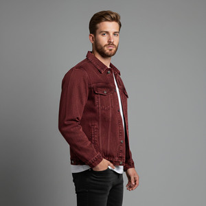 Wholesale Manufacturer's Streetwear Acid Washed Denim <b>Jacket</b> <b>Long</b> Front Custom Embroidered Logo Vintage Wash Men's Oversized - Product Image 5