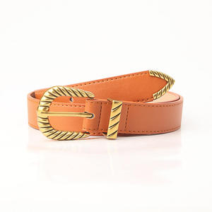 Ceinture en cuir PU pour femmes, style rétro, largeur 2,8 cm, boucle en alliage doré, pour robes décontractées et jeans - Product Image 2