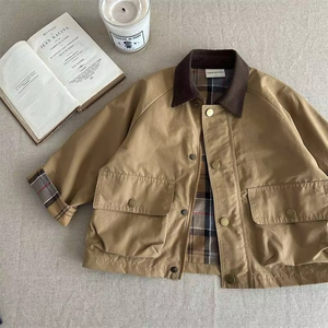 Veste d'automne pour enfants, manteau à carreaux pour garçons, coupe-vent décontracté pour bébés, vêtements pour enfants - Product Image 1