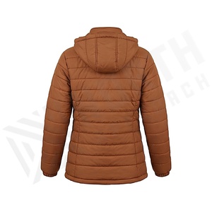Hooded Quilted Waterproof <b>Bubble</b> Jacket Black Full Sleeve Winter Windproof Cotton Shell Knitted Fabric Polyester Filling Stand - Product Image 2