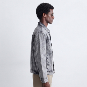 Winter Jean <b>Jacket</b> <b>Mens</b> Turn Down Collar Button Up Denim Jeans <b>Jackets</b> <b>Men</b> <b>White</b> Washed Denim <b>Jacket</b> <b>Men's</b> - Product Image 3