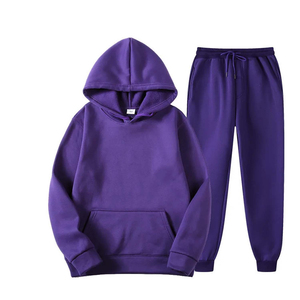 Ensemble jogging pour homme, sweat-shirt à capuche rose, couleur unie, survêtement décontracté, tissu en molleton français, respirant, 100% coton, vêtements d'hiver - Product Image 3