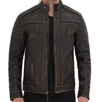 Nouvelle arrivée, veste en cuir de vache de haute qualité pour homme, respectueuse de l'environnement, col montant, logo sur le devant, design personnalisé, service OEM