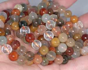 Perles rondes en quartz rutilé arc-en-ciel, pierres naturelles pour la fabrication de bijoux, bracelets, colliers, artisanat DIY - Product Image 4