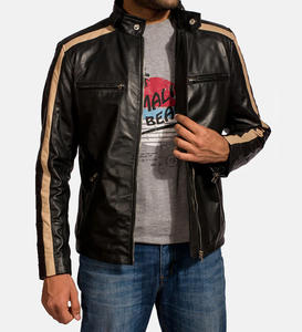 Chaqueta de Cuero para Hombre, Estilo Motero, Corte Ajustado, Piel de Cordero Genuina, Chaqueta Cortavientos Suave, Chaquetas Personalizadas - Product Image 3