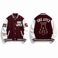 Blouson Bomber Baseball Personnalisé Brodé en Toile Blanc Bourgogne Premium Style Streetwear Hiver