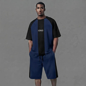 Conjunto de Pantalones Cortos Estampados de Algodón 100% de Alta Calidad para Hombre, Transpirables, Corte Regular, Logotipo Personalizable, Ropa Urbana Sólida, Conjunto de 2 Piezas - Product Image 1