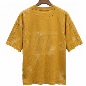 Camisetas Oversize de Algodón Pesado con Efecto Desgastado, Estampados Gráficos Personalizados, Estilo Urbano, Ajuste Holgado, Ropa Casual de Moda - Product Image 2