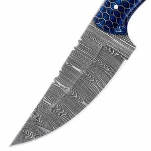 Cuchillo Skinner de Acero de Damasco de 9 Pulgadas con Hoja Recta y Punta Caída, Hecho a Mano, Personalizado, DIY, Grado Industrial, Alta Calidad, Mango de Resina - Product Image 4