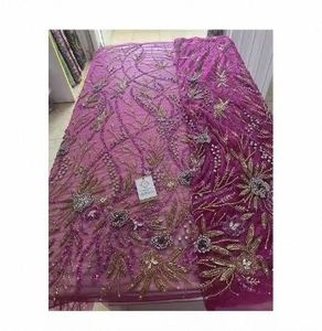 Fashion Floral Lace <b>Embroidery</b> Fabric <b>Material</b> Soft Net Embroidered Fabric for Party Wear At Bulk Price By Supplier - Product Image 1