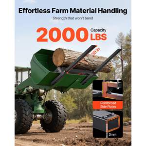 Accessori per Trattori Pesanti, Benna per Caricatore, Forche per Pallet con Morsetto da 2000 Libbre, Lunghezza Totale 43 Pollici, Stabilizzatore Regolabile - Product Image 2