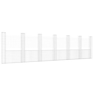 Canasta de Gabión en Forma de U con 7 Postes de Hierro 291.3''x7.9''x78.7'' para Cercas, Enrejados y Puertas - Product Image 2