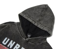 Sweat à capuche pour homme, personnalisable avec logo, imprimé, grande taille, effet délavé vintage, style streetwear, coupe ample, décontracté, pour couple - Product Image 5