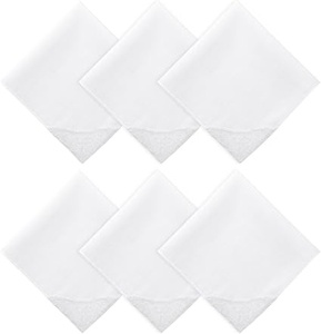 Mouchoirs en coton carrés blancs unis, doux, respectueux de la peau, décontractés, pour toutes les saisons, élégants - Product Image 1
