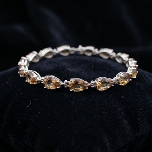Vintage 925 Sterling Silver <b>Bracelet</b> Natural Citrine <b>Gemstones</b> | AAA Quality Elegant Shiny Women's Jewelry for Party Gift - Product Image 6