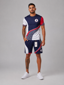Men Summer Set Lightweight Breathable Two Piece Outfit Short Sleeve <b>T</b> <b>Shirt</b> And Comfortable Shorts For Casual Wear Fitness - Product Image 1
