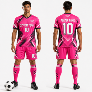 ชุดยูนิฟอร์มฟุตบอลแบบสั่งทำพิเศษ กางเกงขาสั้น ถุงเท้า ชุดสำหรับกิจกรรมสันทนาการ คอเสื้อแบบกลับด้านได้ แต่งขอบเสื้ออย่างดี เสริมความแข็งแรง สำหรับผู้รักษาประตู ใช้ในวันแข่งขันบนสนาม - Product Image 1