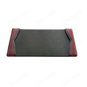 Burgundy Leather with Black Trim <b>Desk</b> <b>Pad</b> Executive <b>Desk</b> Surface Protector Luxury Leather Blotter for Writing Leather Blotters - Product Image 4