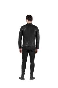 Chaqueta de Cuero Genuino para Hombre, Diseño con Parches en los Hombros, Estilo Universitario Transpirable, Logotipo Personalizado, Patrón Clásico, Primavera Invierno - Product Image 3