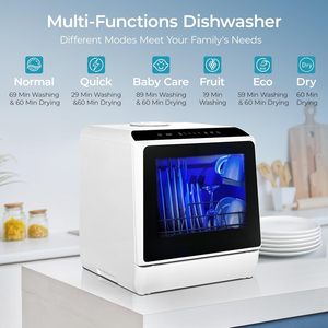 Mini lave-vaisselle de comptoir avec réservoir d'eau intégré de 5 L et 6 modes de lavage - Product Image 3