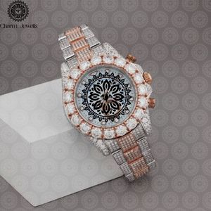 Charm_Jewells Luxury Men's Stainless Steel Watch 40mm Dial Glass <b>Chronograph</b> Mechanical Movement 10 Bar Water Resistant Auto - Product Image 1