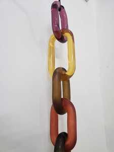 Artistic <b>Resin</b> Interlocking Chain <b>Sculpture</b> Multi Color Rectangular Links Casting Technique Home Decoration - Product Image 1