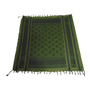Al por mayor, pañuelo palestino hecho a mano para hombre, Yashmagh Shemagh, Keffiyeh árabe de Arafat, diseño tradicional árabe con borlas verdes, espada y calavera - Product Image 6