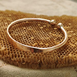 Handmade Pure Copper Ball Cuff <b>Bangle</b> Bracelet Tapered Flat Metal Copper Craft <b>Torque</b> Healing Jewelry For <b>Men</b> & Women - Product Image 2