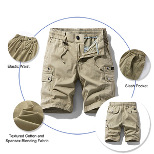 Shorts cargo mi-longs personnalisés pour hommes en Spandex/Polyester, multi-poches, extensibles, respirants, à motif patchwork, décontractés, utilitaires, pour l'extérieur - Product Image 2